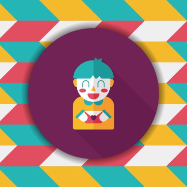 Uzun Gölge, eps10 ile Sevgililer günü çocuk düz simgesi