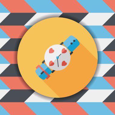 Sevgililer günü kaç saat düz simgesiyle uzun gölge, eps10