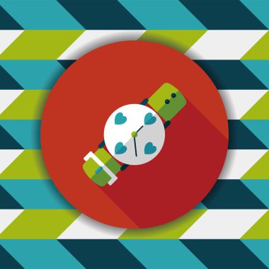 Sevgililer günü kaç saat düz simgesiyle uzun gölge, eps10