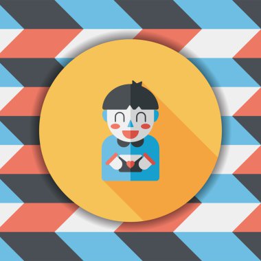 Uzun Gölge, eps10 ile Sevgililer günü çocuk düz simgesi