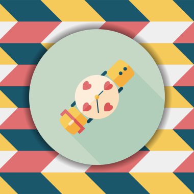 Sevgililer günü kaç saat düz simgesiyle uzun gölge, eps10