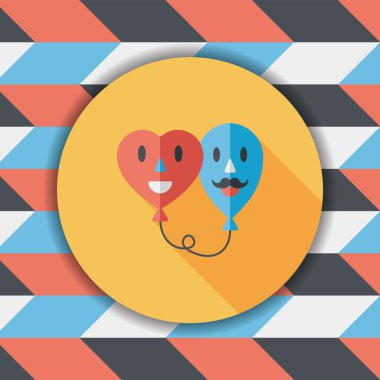 Uzun Gölge, eps10 ile Sevgililer günü ballons düz simgesi