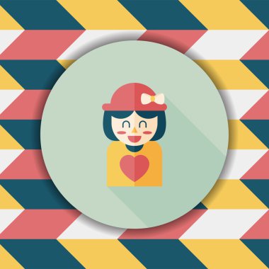 Sevgililer günü kız uzun gölge, eps10 düz simgesiyle