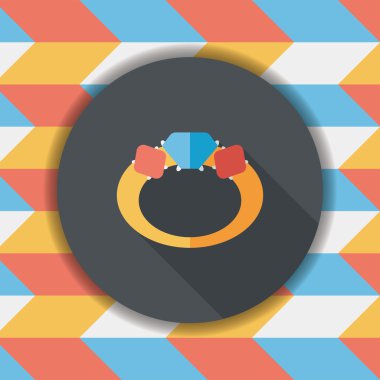 Elmas yüzük düz simgesi ile uzun gölge, eps10 teklif