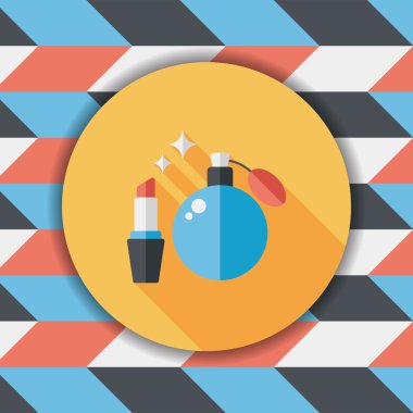 parfüm ve ruj düz simgesi uzun gölge, eps10 ile alışveriş