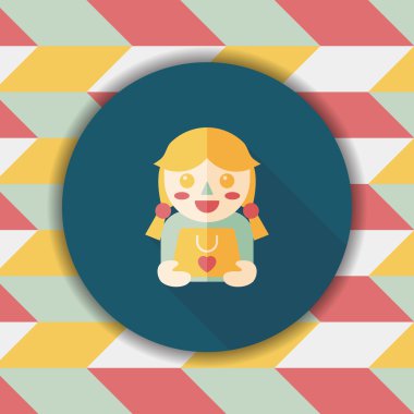 alışveriş kız ve uzun gölge, eps10 ile mevcut düz simgesi