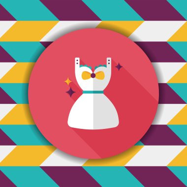 Uzun gölgeli düz elbise ikonu, eps10