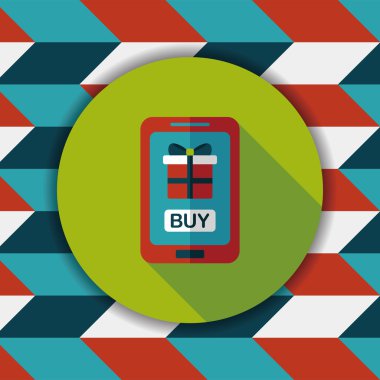 cep telefonu ile uzun gölge, eps10 düz simgesi alışveriş online