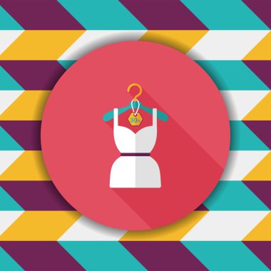 Uzun gölgeli düz elbise ikonu, eps10