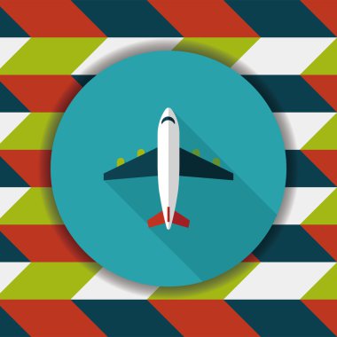 Uzun Gölge, eps10 ile ulaşım uçak düz simgesi