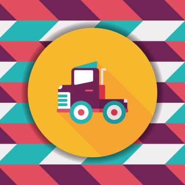 Uzun Gölge, eps10 ile ulaşım kamyon düz simgesi