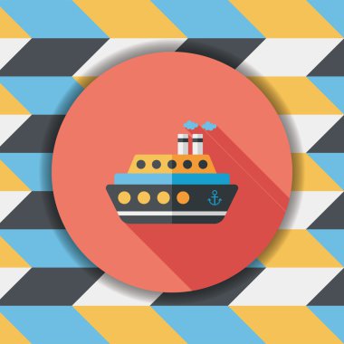 Uzun Gölge, eps10 ile ulaşım feribot düz simgesi