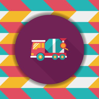 Uzun Gölge, eps10 ile ulaşım çimento karıştırıcı düz simgesi