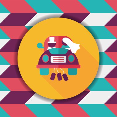 Düğün Çift düz simgesi ile uzun gölge, eps10