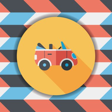 Uzun Gölge, eps10 ile ulaşım açık araba düz simgesi