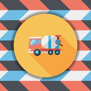 Uzun Gölge, eps10 ile ulaşım çimento karıştırıcı düz simgesi