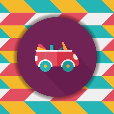 Uzun Gölge, eps10 ile ulaşım açık araba düz simgesi