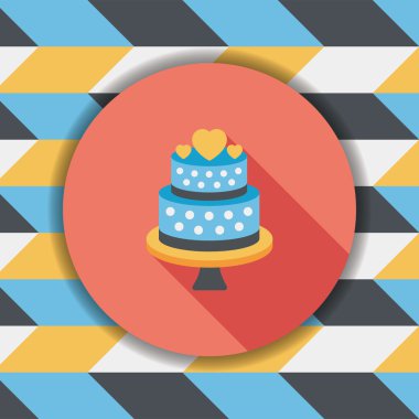 Düğün pastası uzun gölge, eps10 düz simgesiyle