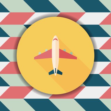 Uzun Gölge, eps10 ile ulaşım uçak düz simgesi