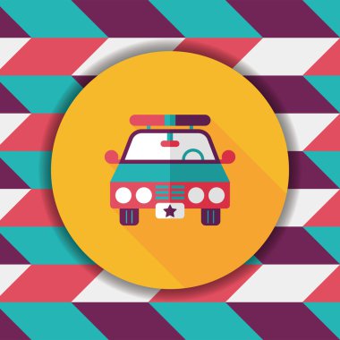 Uzun Gölge, eps10 ile ulaşım polis araba düz simgesi