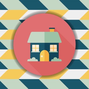 Bina evi uzun gölge, eps10 düz simgesiyle