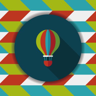 Uzun Gölge, eps10 ile ulaşım sıcak hava balon düz simgesi