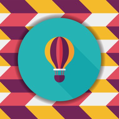 Uzun Gölge, eps10 ile ulaşım sıcak hava balon düz simgesi