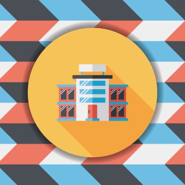 Uzun Gölge, eps10 ile ticari bina düz simgesi