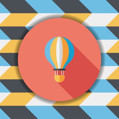 Uzun Gölge, eps10 ile ulaşım sıcak hava balon düz simgesi