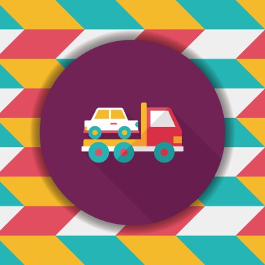 Uzun Gölge, eps10 ile ulaşım kamyon düz simgesi