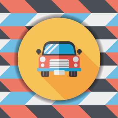 Uzun Gölge, eps10 ile ulaşım araba düz simgesi