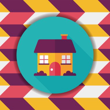 Bina evi uzun gölge, eps10 düz simgesiyle