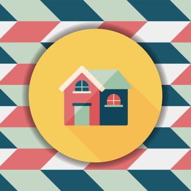 Bina evi uzun gölge, eps10 düz simgesiyle