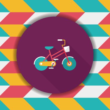 Uzun Gölge, eps10 ile ulaşım Bisiklet düz simgesi