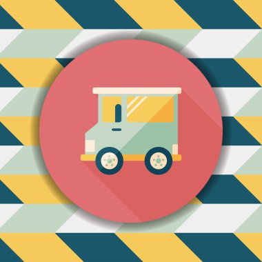 Uzun Gölge, eps10 ile ulaşım araba düz simgesi