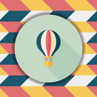 Uzun Gölge, eps10 ile ulaşım sıcak hava balon düz simgesi