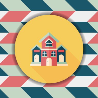 Bina evi uzun gölge, eps10 düz simgesiyle