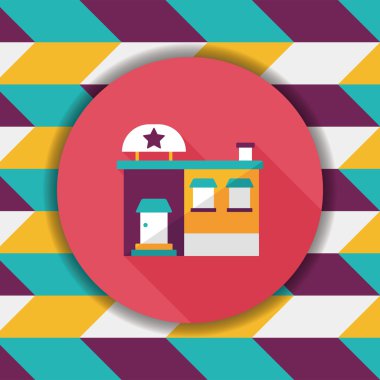 Bina Fabrika düz simgesi ile uzun gölge, eps10