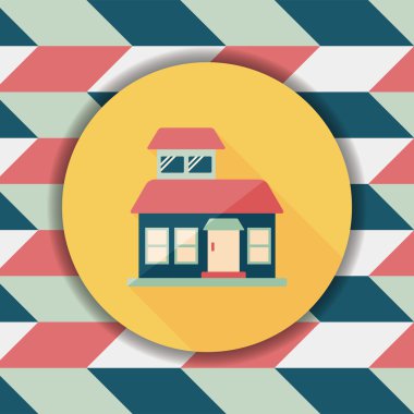 Bina uzun gölge, eps10 düz simgesiyle