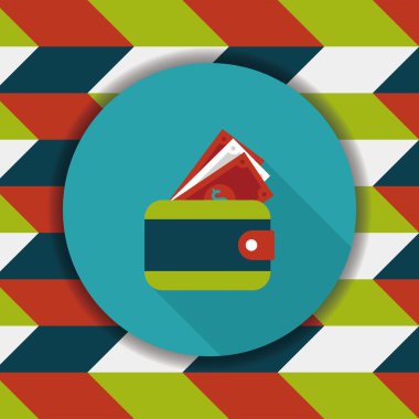 m-cüzdan ile uzun gölge, eps10 düz simgesi