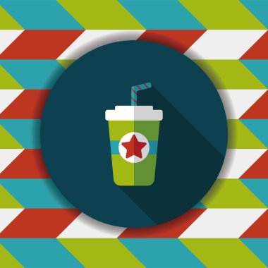 Uzun Gölge, eps10 ile soda içmek düz simgesi