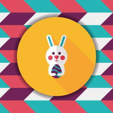 Paskalya tavşanı düz simgesi ile uzun gölge, eps10