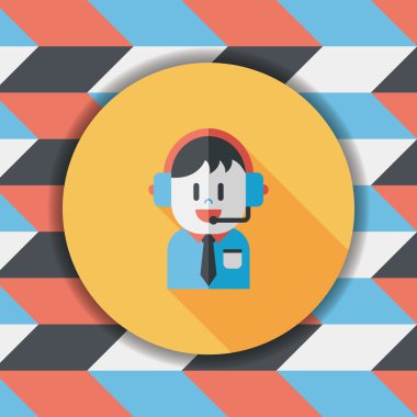 Müşteri Servisi simgesini uzun gölge, eps10 ile