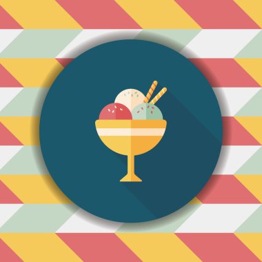 Uzun Gölge, eps10 dondurma düz simgesi