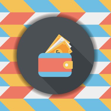 m-cüzdan ile uzun gölge, eps10 düz simgesi