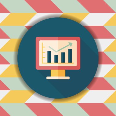 iş grafik düz simgesini uzun gölge, eps10 ile