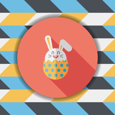 Paskalya tavşanı düz simgesi ile uzun gölge, eps10