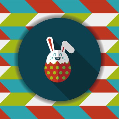 Paskalya tavşanı düz simgesi ile uzun gölge, eps10