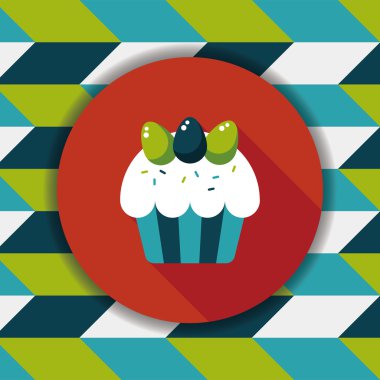 Paskalya keki uzun gölge, eps10 düz simgesiyle