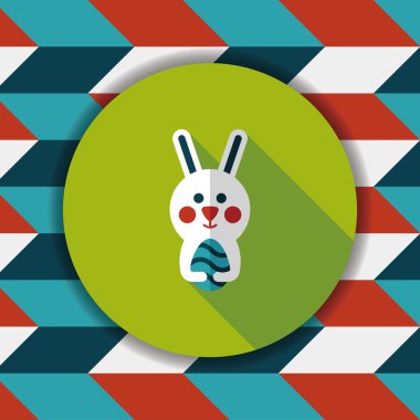 Paskalya tavşanı düz simgesi ile uzun gölge, eps10